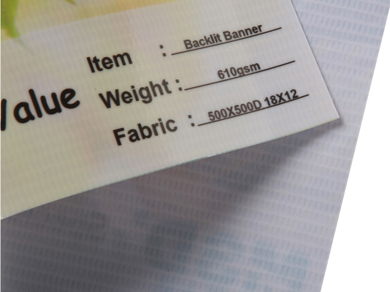 610 g/m² bedruckbare, laminierte, flexible Banner mit Hintergrundbeleuchtung