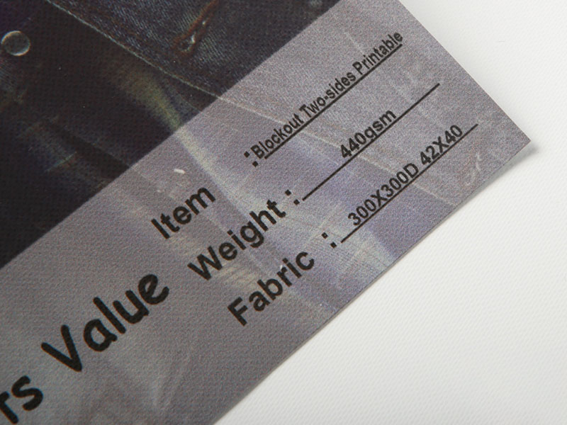440 g/m² doppelseitig bedruckbare, verdunkelnde PVC-Deckenfolie